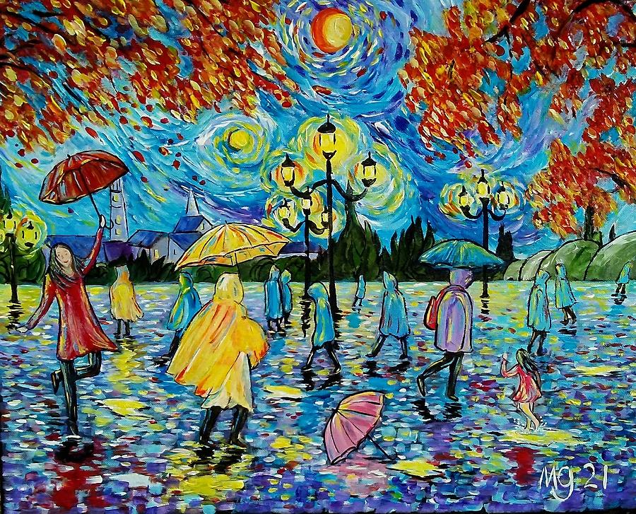 Autumn Rain Painting by Mindy Gibbs