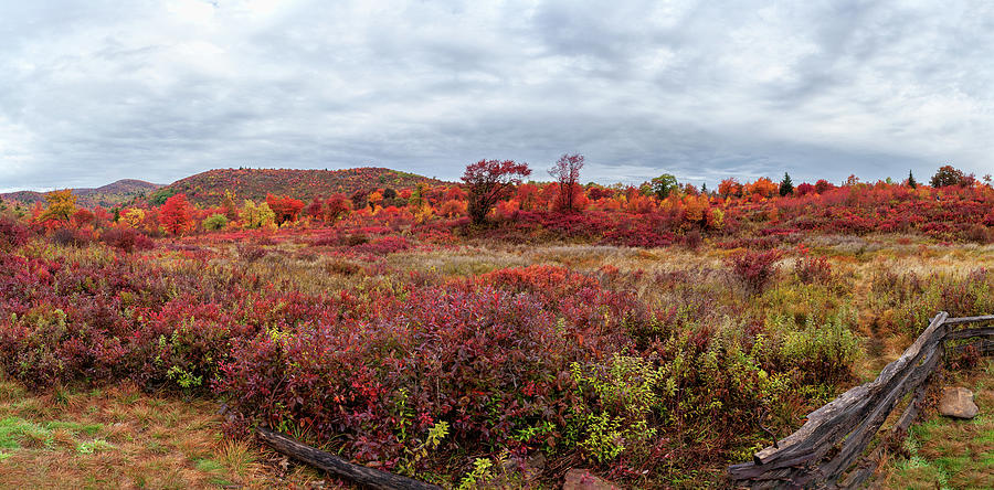 Autumn Red Graveyard Fields Panorama Photograph by Dan Carmichael