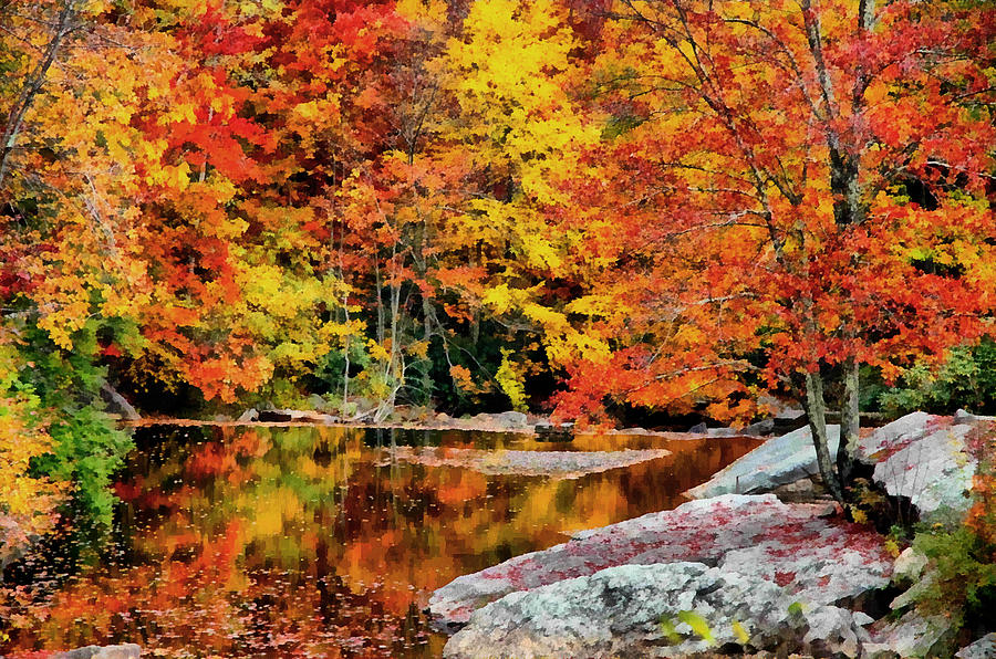 Autumn Reflection Painting by Anthony M Davis