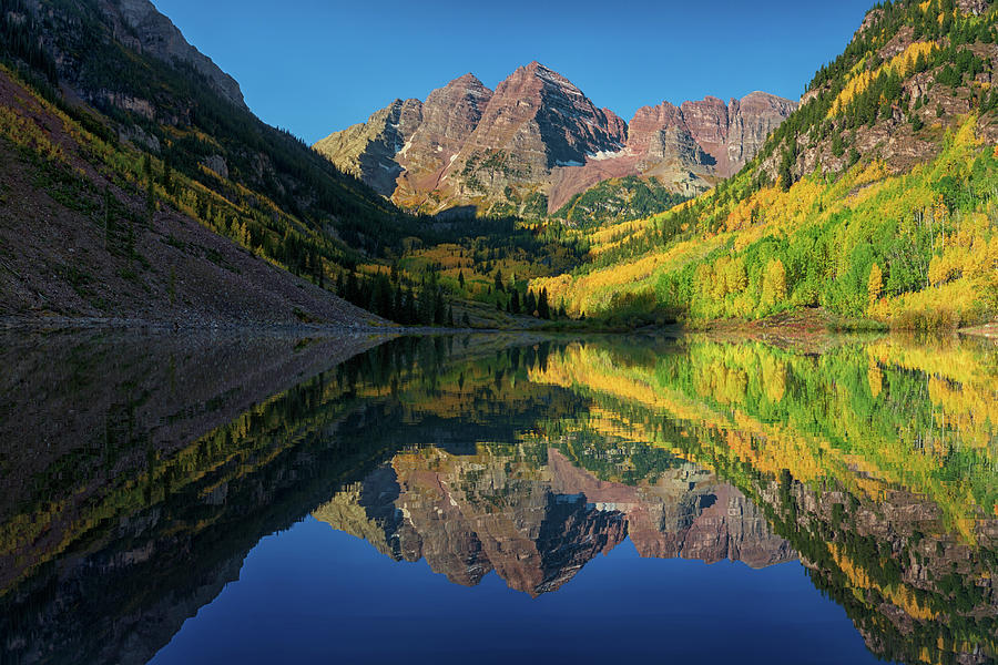 Autumn Reflections at Maroon Bells Photograph by Kristen Wilkinson