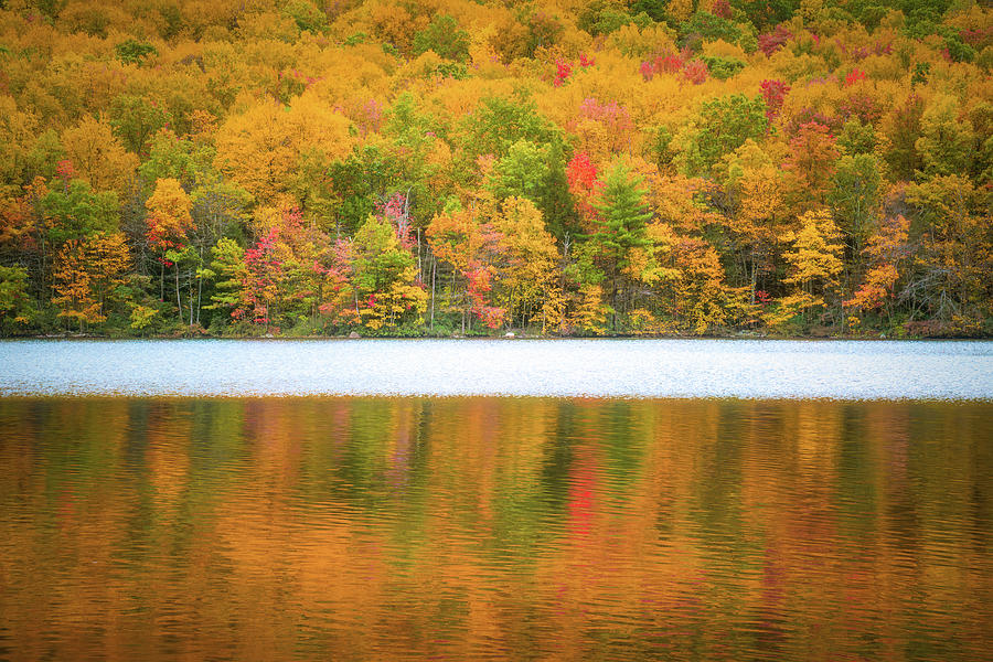 Autumn Reflections at Mauch Chunk Lake Photograph by Jason Fink