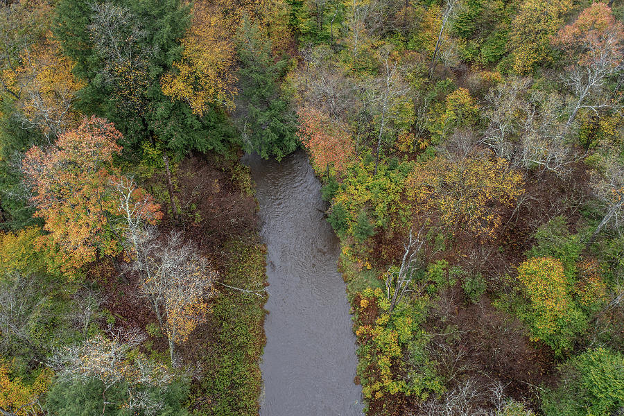 Autumn River from above  Photograph by John McGraw