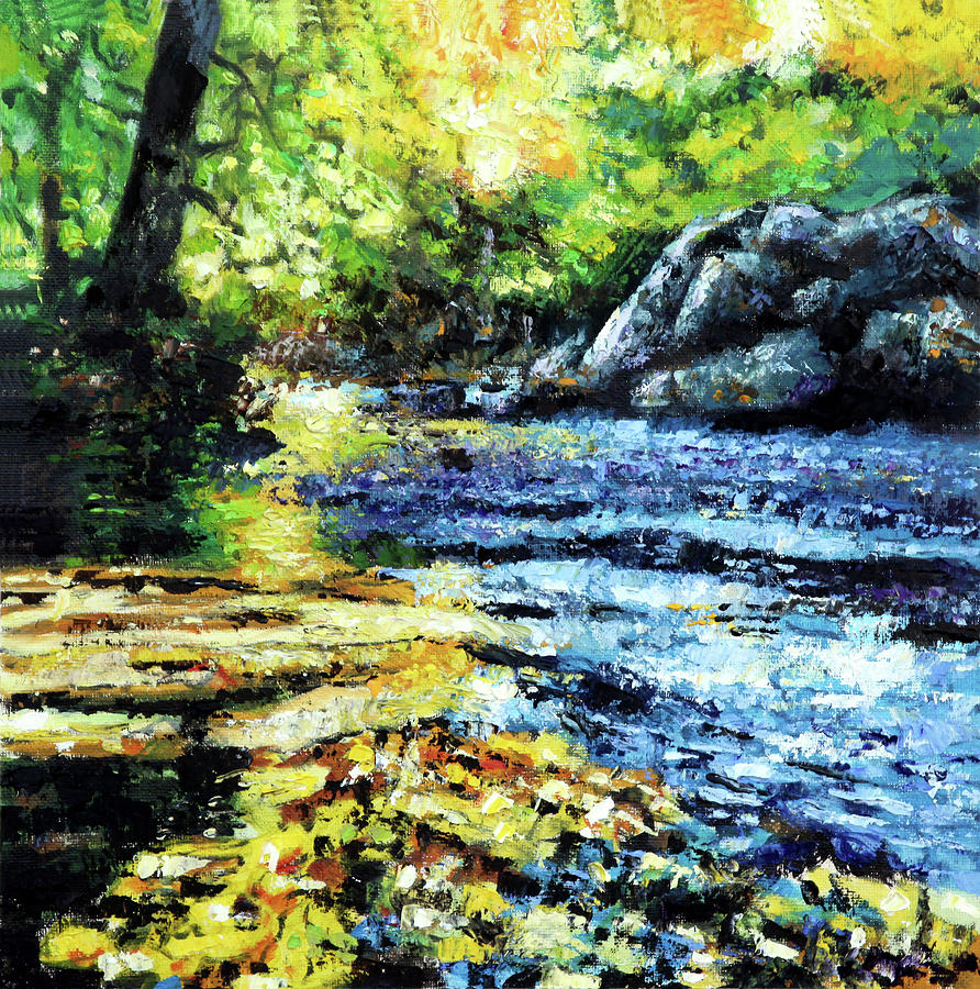 Autumn River Painting by John Lautermilch