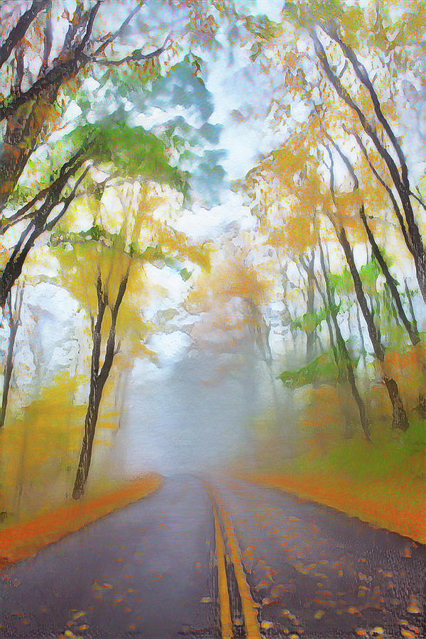 Autumn Road Fall Color Trees DecorArt Photograph by Dan Carmichael