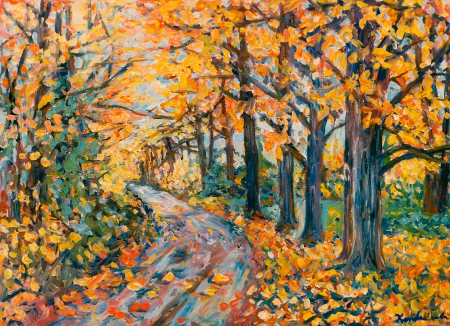 Autumn Road Painting by Kendall Kessler