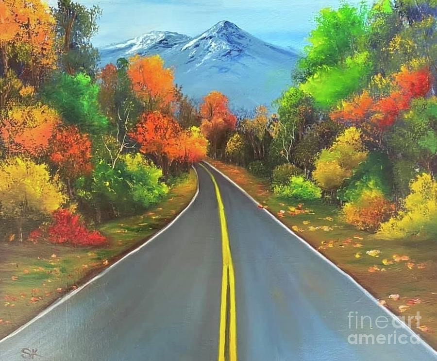 Autumn road Painting by Sharron Knight