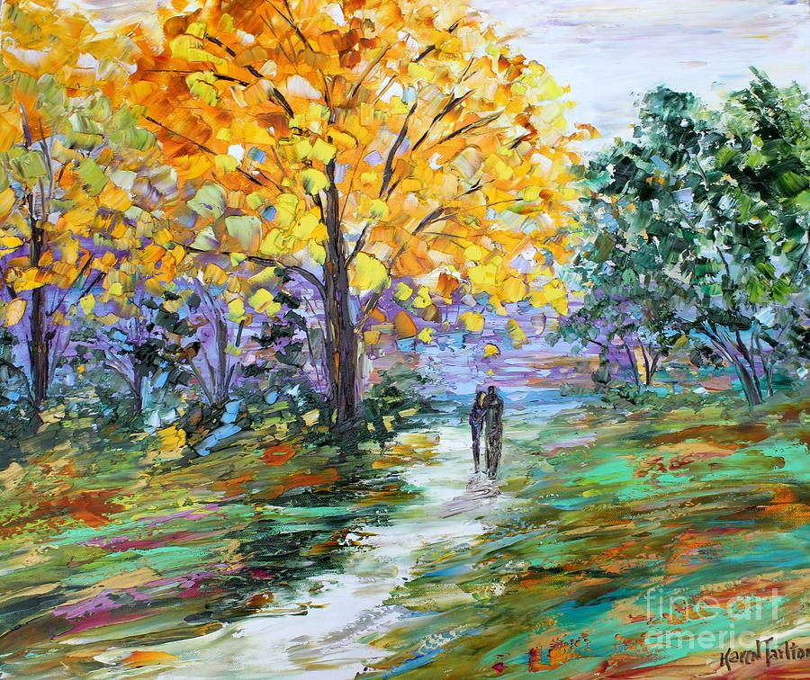 Autumn romance Painting by Karen Tarlton