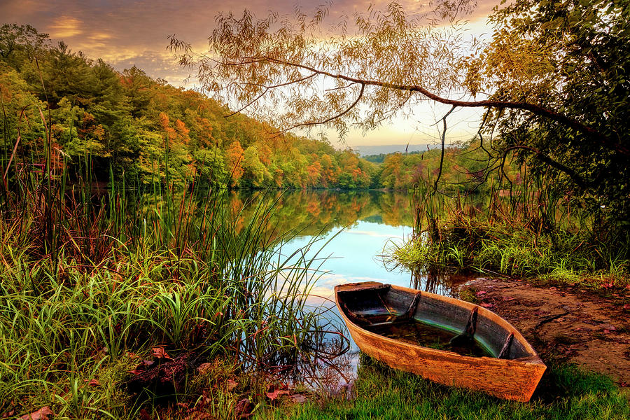 Autumn Rowboat Photograph by Debra and Dave Vanderlaan