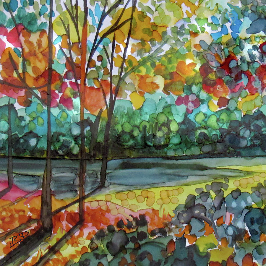 Autumn Shadows Painting by Jean Batzell Fitzgerald