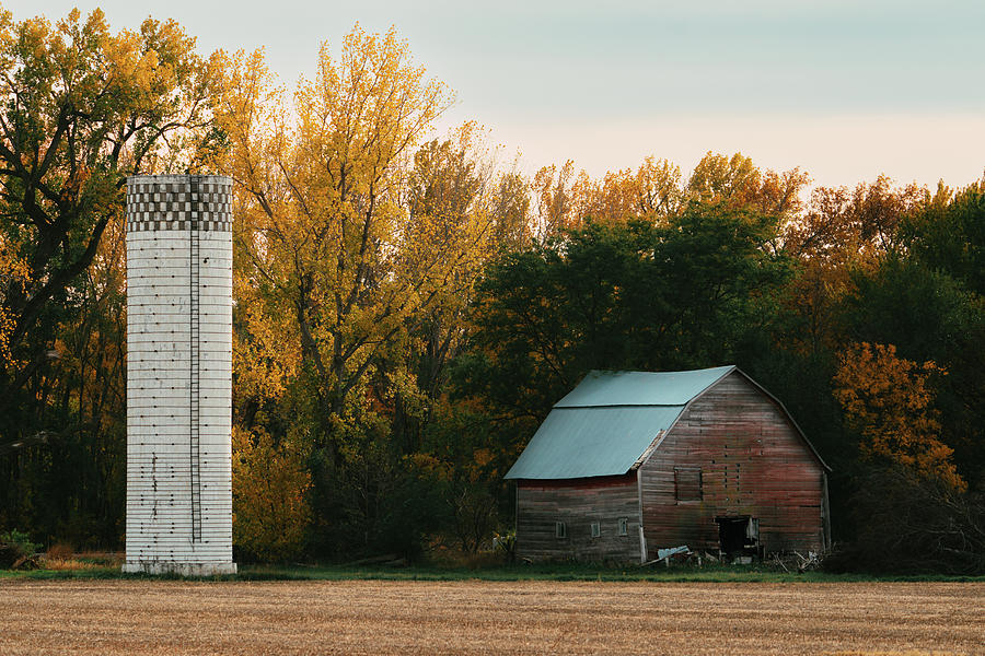 Autumn Silo Farm Scene Photograph By Ryan Zachary Fine Art America