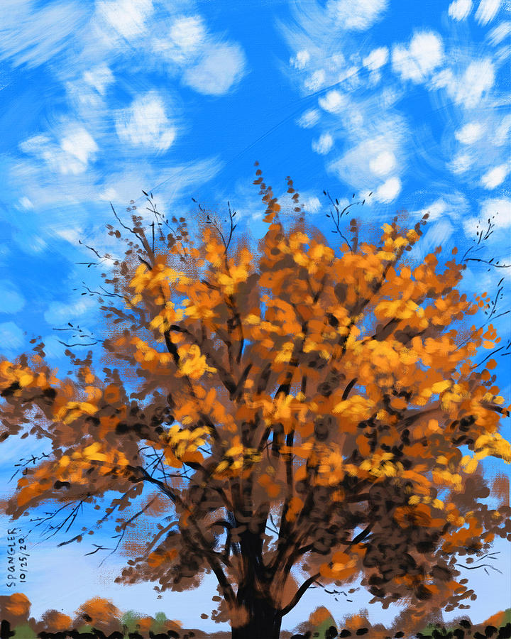 Autumn sky Painting by Susan Spangler