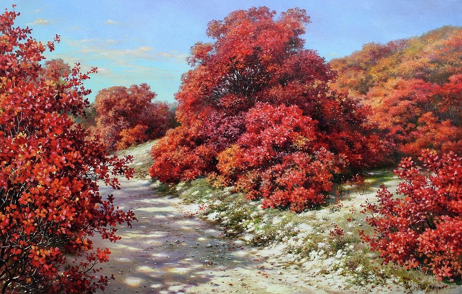 Fall Painting - Autumn Smoketree by Serhiy Kapran