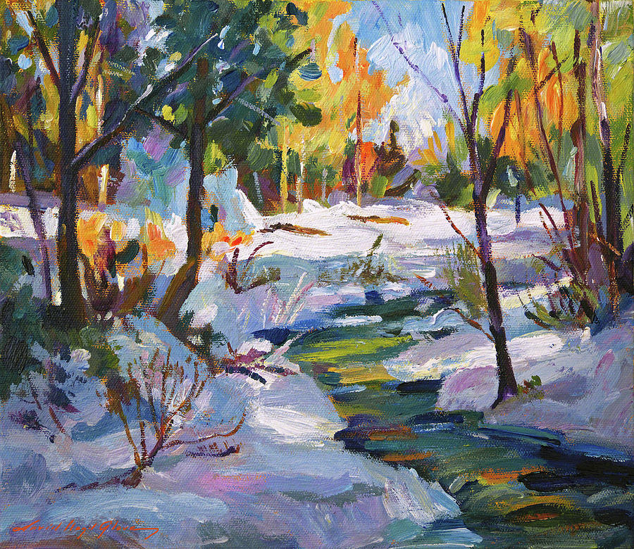 Autumn Snow Plein Air Painting