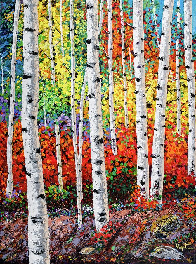 Aspen Trees Painting - Autumn Song by Vidyut Singhal