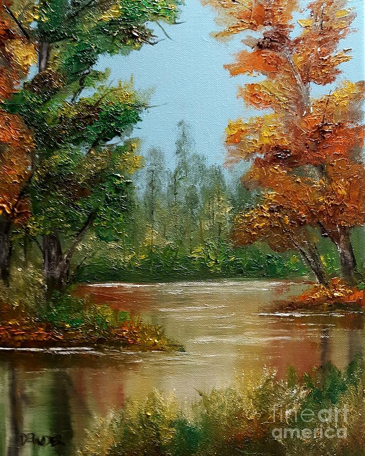 Autumn Stream Painting by Mary DeLawder - Fine Art America