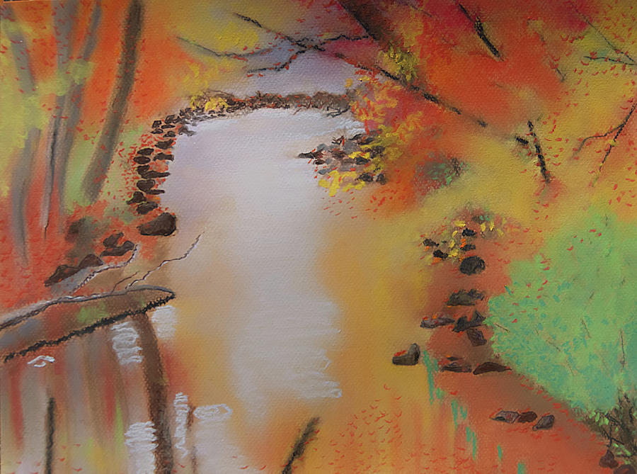 Autumn Stream Pastel by Sandra Silva