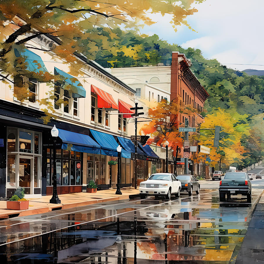 Autumn Stroll - Arkansas Art Painting by Lourry Legarde