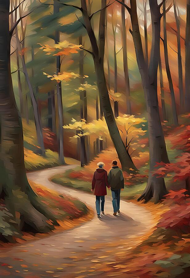 Autumn Stroll Digital Art by Deb Beausoleil