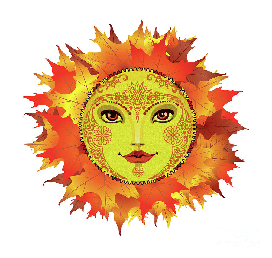 Autumn Sun Design Mixed Media by Sandi OReilly