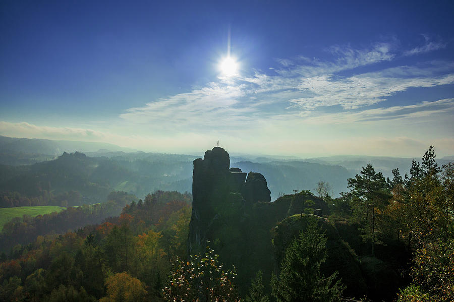 Autumn sunrise in the Elbe Sandstone Mountains Photograph by Sun Travels
