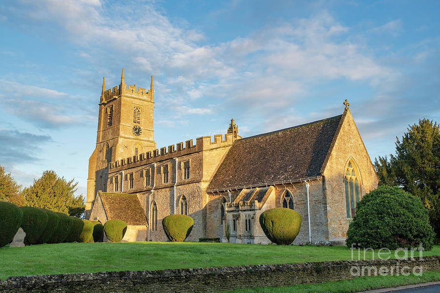 Autumn Sunrise over Long Compton Church Photograph by Tim Gainey