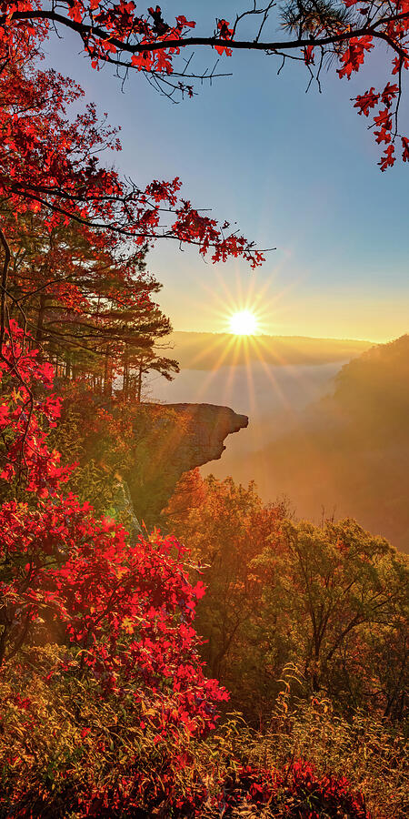 Autumn Sunrise Overlook At Hawksbill Crag - Panorama Photograph by Gregory Ballos Autumn Sunrise Overlook At Hawksbill Crag - Panorama Photograph by Gregory Ballos