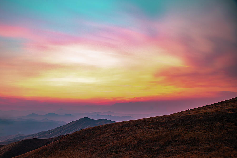 Autumn Sunset over Cascade Range Photograph by Michael DeGrenier Autumn Sunset over Cascade Range Photograph by Michael DeGrenier