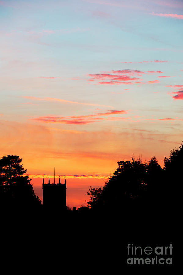 Autumn Sunset over Combe Village in Oxfordshire Photograph by Tim Gainey