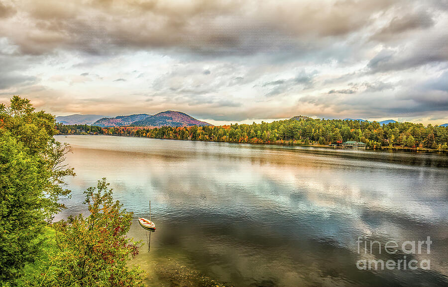 Autumn Sunset Over Mirror Lake, Lake Placid, New York Photograph by Felix Lai