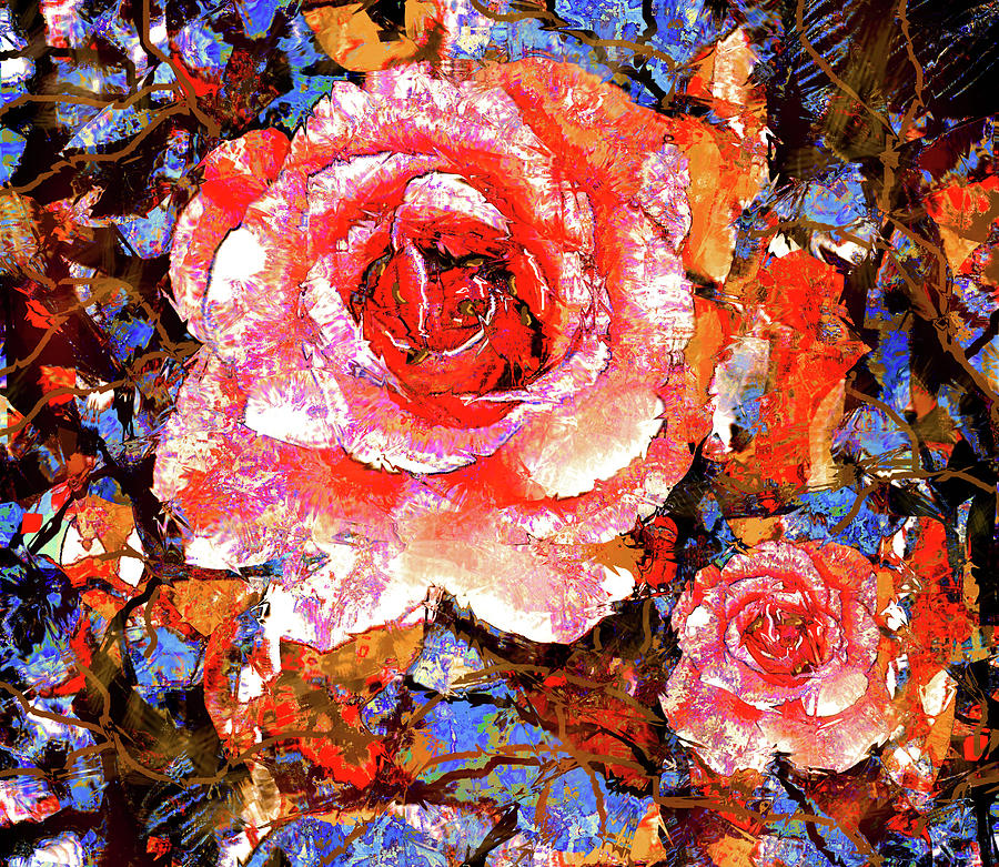 Autumn Sunset Rose Painting by Natalie Holland