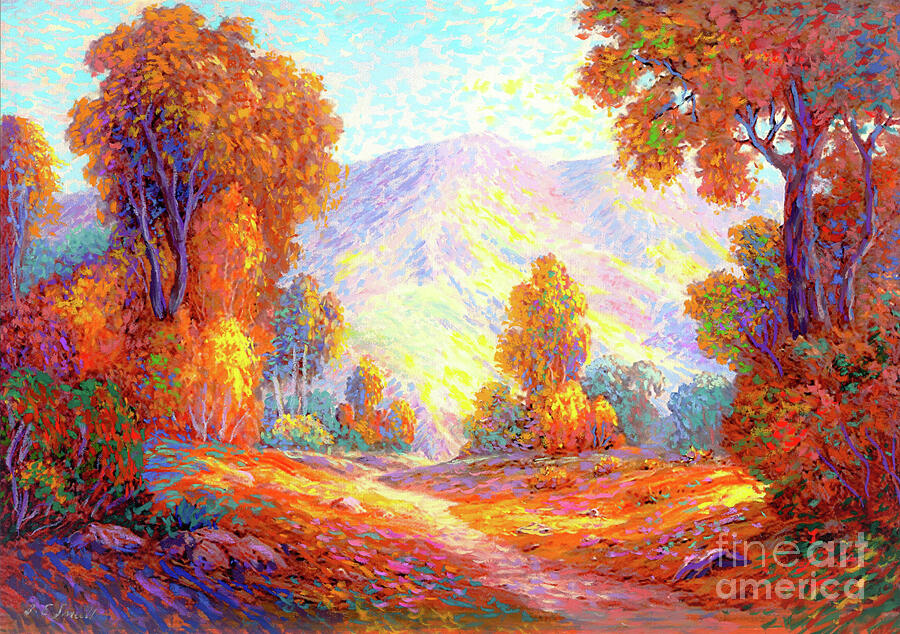Tree Painting - Autumn Sunshine Path by Jane Small