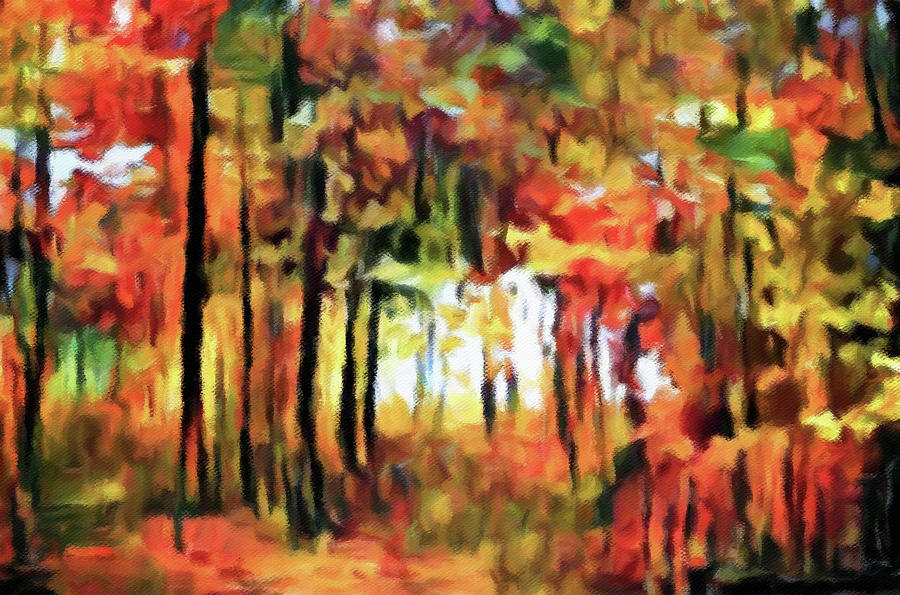 Tree Painting - Autumn Thicket by Susan Maxwell Schmidt