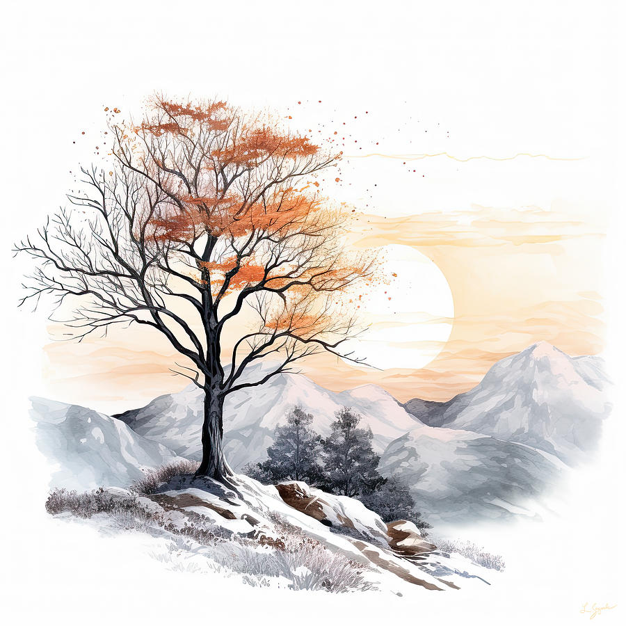Autumn to Winter Art Painting by Lourry Legarde