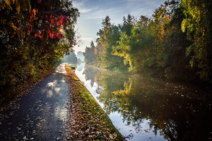 Autumn Towpath, Leeds, England, UK Photograph by Jasonmgabriel