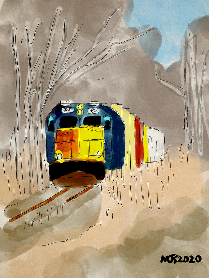 Autumn Train Digital Art by Michael Kallstrom