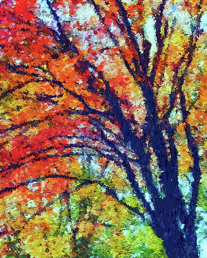 Autumn Tree Color Impression Digital Art by Gary Olsen-Hasek