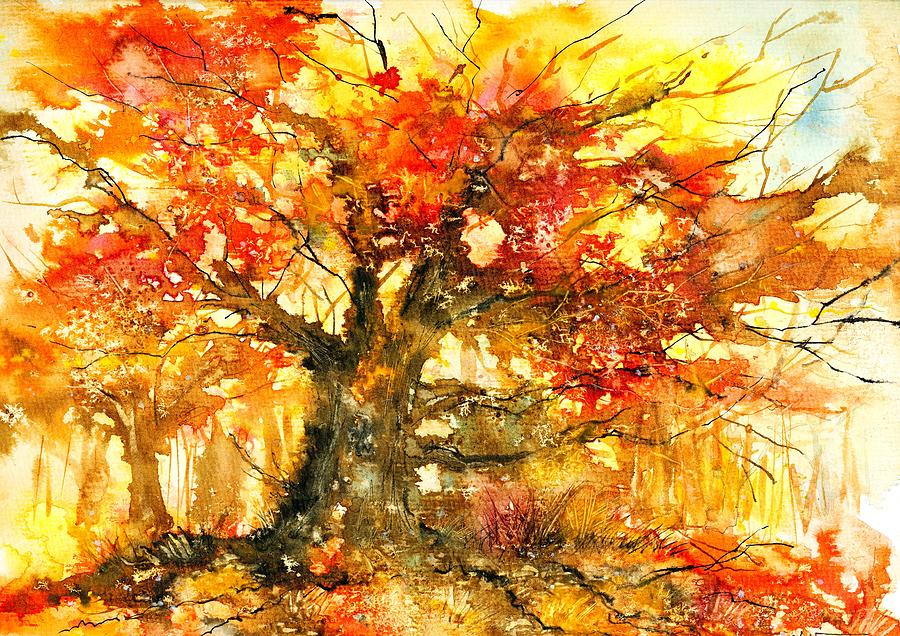 Autumn tree. Painting by Nataliya Vetter