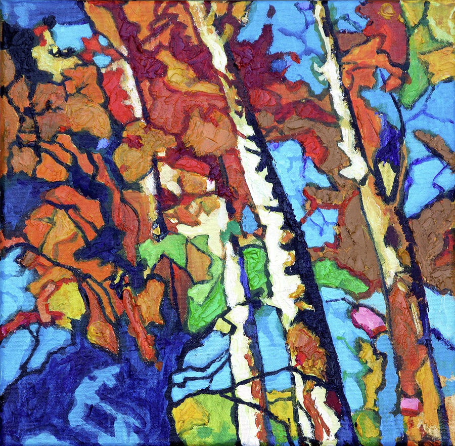 Autumn Tree Patterns Painting by John Lautermilch