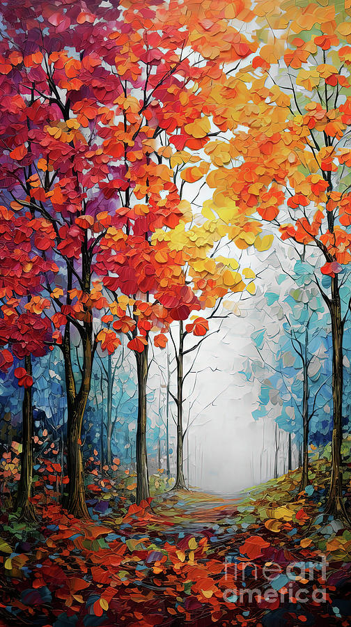 Autumn Trees 2 Digital Art by Elaine Manley