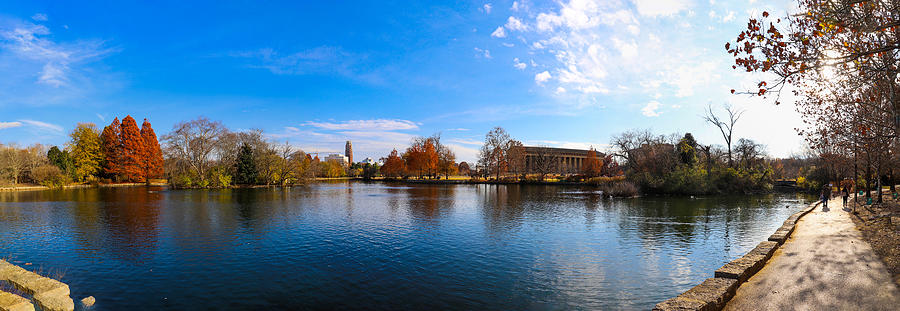 Autumn Trees Around the Lake at Centennial Park Photograph by Marcus Jones
