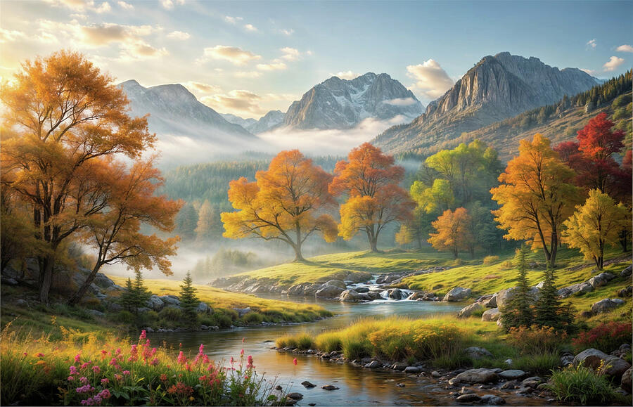 Autumn Valley Digital Art by Frances Miller