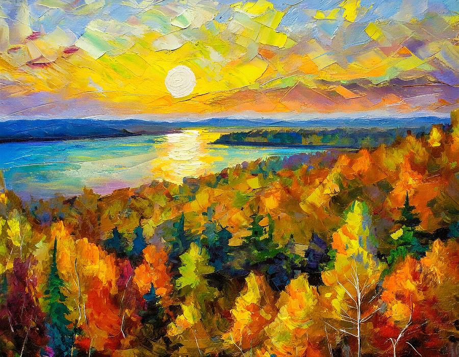 Autumn View from Shovel Point Mixed Media by Susan Rydberg