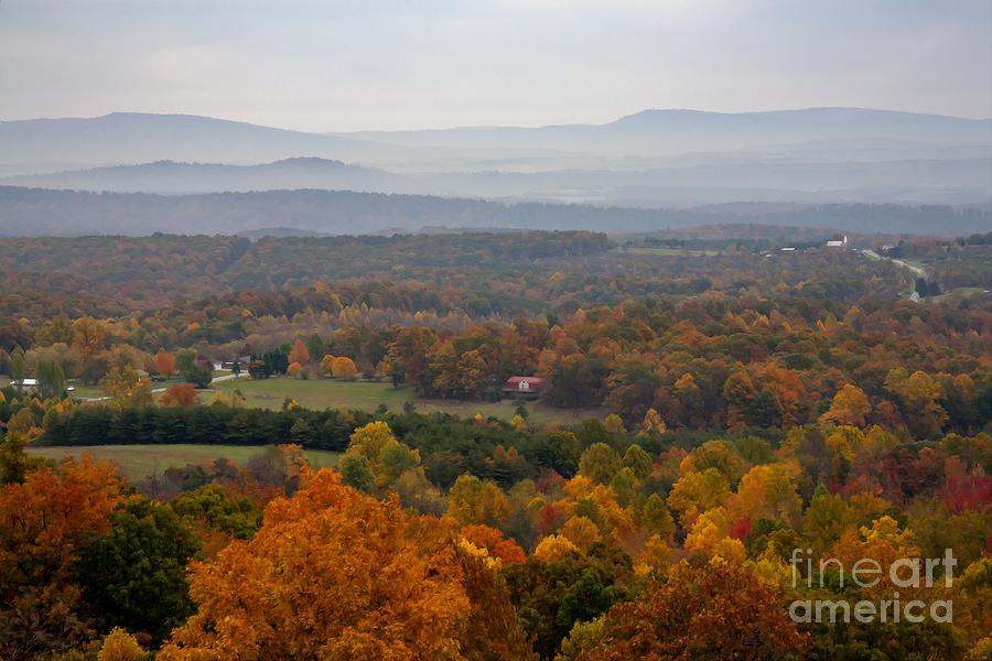 Autumn view from Sideling Hill in Maryland USA Photograph by William Kuta