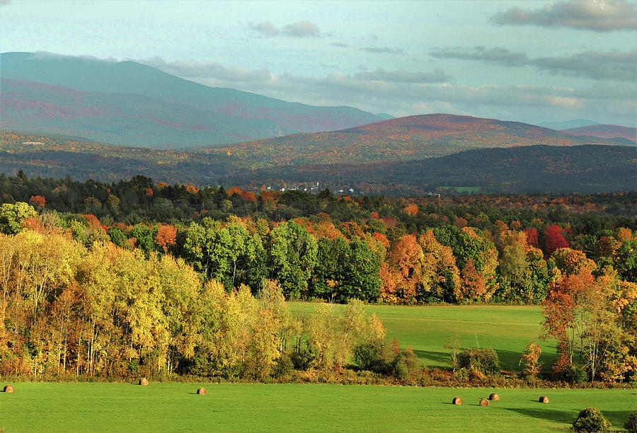 Autumn View From the Hill Vermont to New Hampshire Photograph by Nancy Griswold