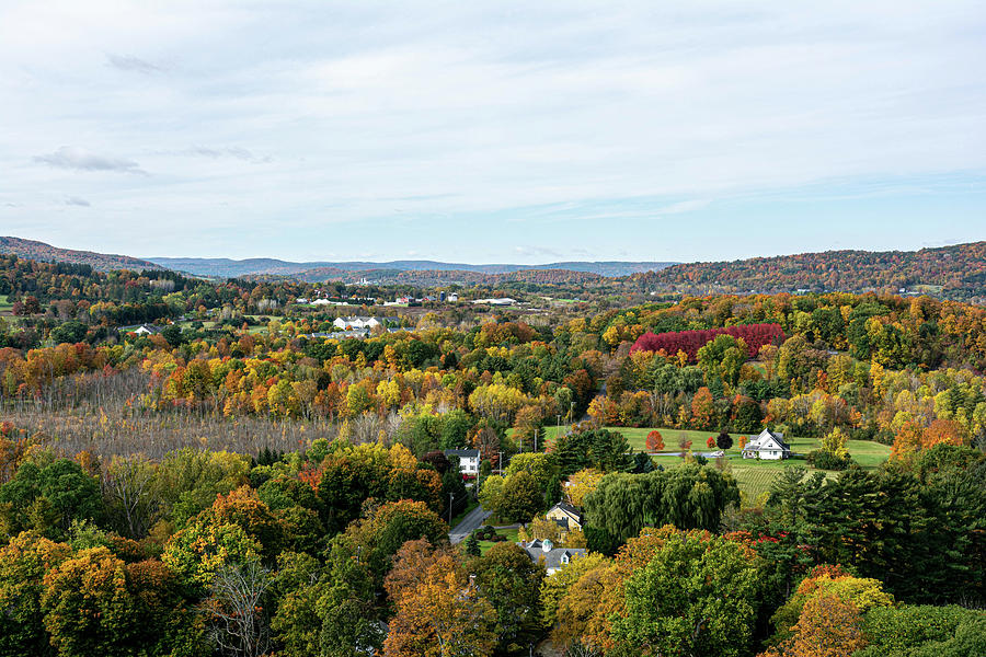 Autumn view from the War Memorial in Bennington, Vermont Photograph by ...