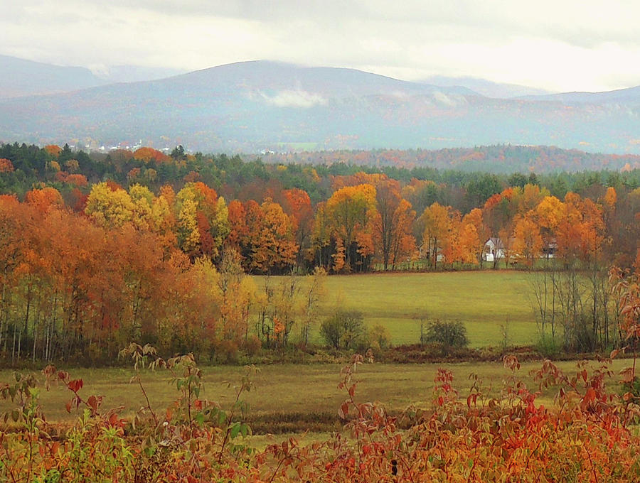 Autumn Vista View of Bradford Vermont Photograph by Nancy Griswold