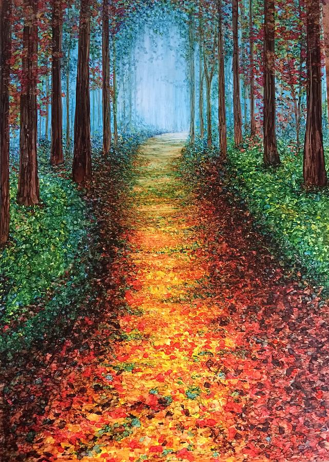 Autumn Walk Painting by Caroline Swan