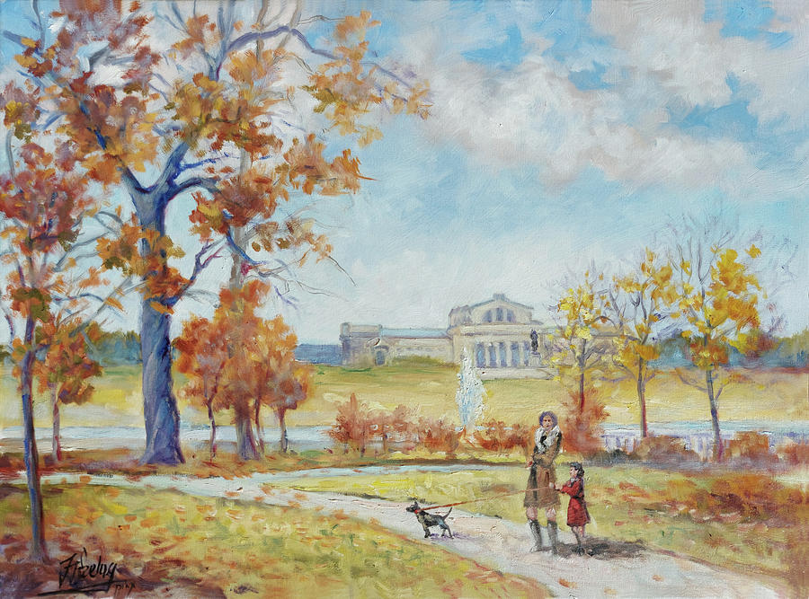 Autumn Walk, Forest Park, St.Louis Painting by Irek Szelag