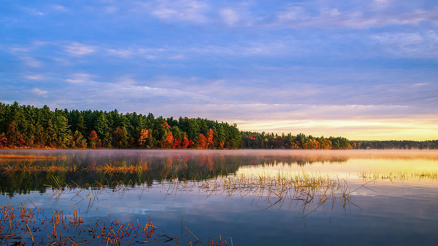 Autumn Warmth 1, Massabesic Lake Photograph by Michael Hubley