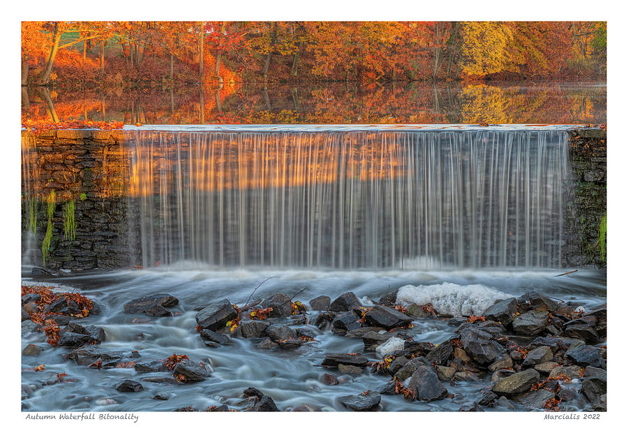 Autumn Waterfall Bitonality Photograph by Angelo Marcialis